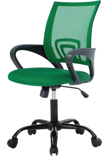 Vista 8 de PayLessHere Silla de Oficina para Computadora Ergonómica Económica Silla de Escritorio Ajustable Cómoda de Respaldo Medio de Trabajo con Ruedas