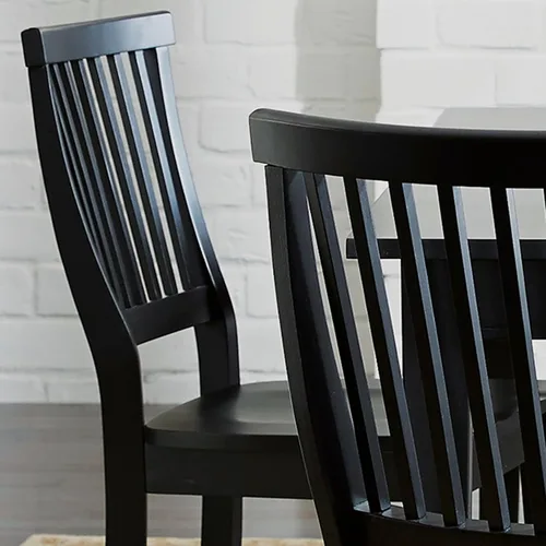 Vista 5 de Homestyles Arts & Crafts - Sillas de comedor negras, juego de 2