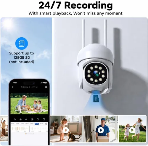Vista 3 de Camcamp WiFi Pro Camaras de Seguridad para Casa Inalambricas Exterior IP66 1 camera