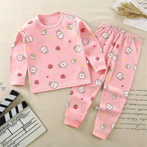 Vista 2 de TBUIALL Ropa de dormir para niños y niñas de manga larga con dibujos animados