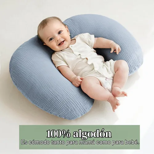 Vista 3 de Juego de 2 fundas de almohada de muselina para lactancia materna