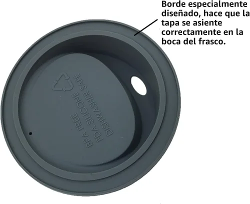 Vista 7 de Kit de tapa reutilizable de silicona de grado alimenticio y sin BPA para beber jugo de café con anillos de acero inoxidable para mason, bolas