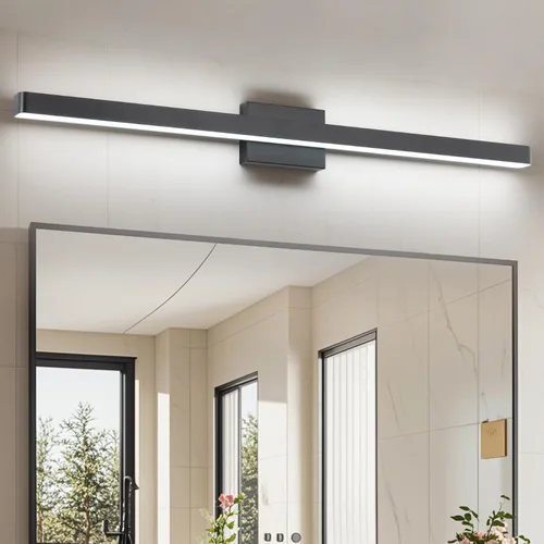 Vista 15 de Barra de luz LED moderna para tocador de baño (16 pulgadas, blanco frío 6000 K), accesorios de iluminación de pared de baño de acrílico moderno