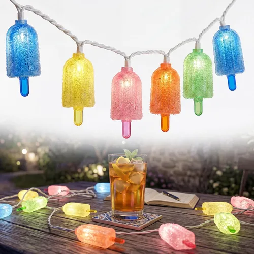 Vista 16 de Luces de calabaza de Halloween para exteriores, 2.6 m enchufables, luces de cadena naranjas para decoración de Halloween con 10 luces LED de Jack O