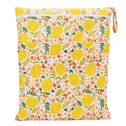 Vista 28 de Wet Bag - Bolsa de pañales de tela para bebé, reutilizable, lavable, con dos bolsillos con cremallera (mapache animal)