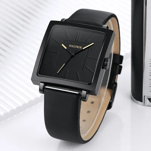 Vista 4 de Reloj de cuero impermeable para mujer, reloj de pulsera de cuarzo para muñecas pequeñas, diseño fino