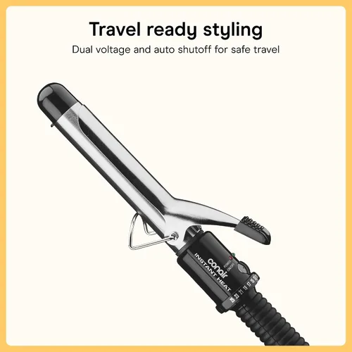 Vista 6 de Conair Instant Heat - Rizador de pelo de 1 pulgada, barril de 1 pulgada que produce rizos clásicos, rizador de pelo para cabello corto, mediano