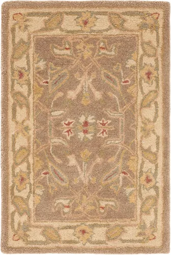Vista 3 de SAFAVIEH Antiquity Collection AT311A - Alfombra decorativa de lana oriental tradicional hecha a mano, 2 x 3 pies, marrón y dorado