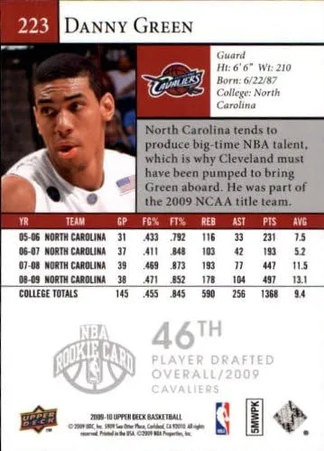 Vista 2 de 2009 Upper Deck Basketball Rookie Card (2009-10) #223 Danny Green