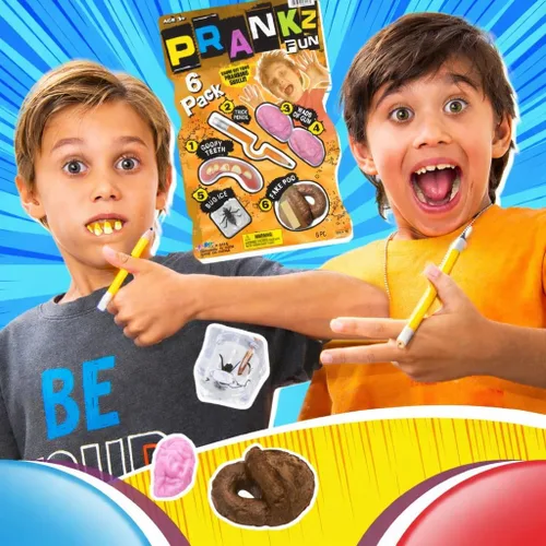 Vista 2 de JA-RU Kit de bromas para niños, juguetes (1 juego) 6 cosas geniales diferentes, juego de accesorios de miedo, bromas divertidas, bromas de abril