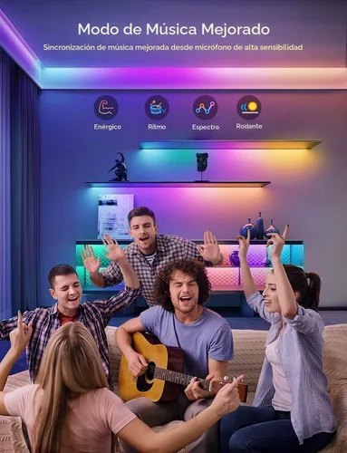 Vista 3 de Govee - Tira de luces LED RGBIC de 16.4 pies, funciona con Alexa y Google Assistant APP WIFI Control, DIY Segmented Color, 64 Scene Modes,16
