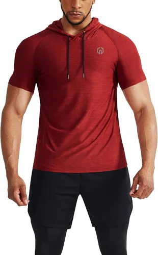 Vista 4 de NELEUS Camisa deportiva Dry Fit Performance con capucha para hombre
