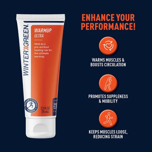Vista 7 de Wintergreen Loción de calentamiento muscular, 2.5 onzas – Frotación térmica preentrenamiento con mentol y pimiento, calienta y relaja antes