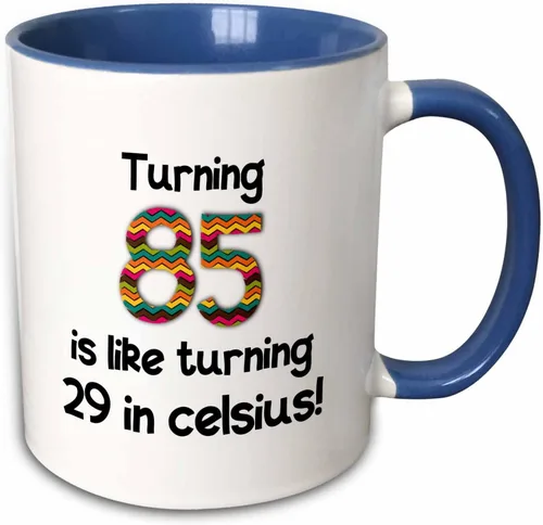 Vista 10 de 3dRose 85 is Like Turning 29 in Celsius-Humorous - Taza de dos tonos, 11 onzas, color negro
