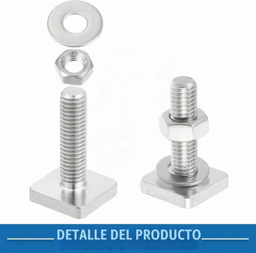 Vista 7 de Perno de ranura en forma de T M8 con arandela de tuercas en forma de T, accesorios de acero inoxidable (paquete de 6)