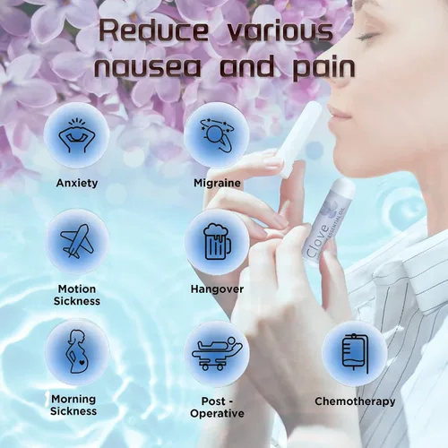 Vista 6 de Hion Inhalador para Alivio de Náuseas - Clavo, 100% Aceites Esenciales Naturales Aromaterapia para el mareo por movimiento y las mujeres