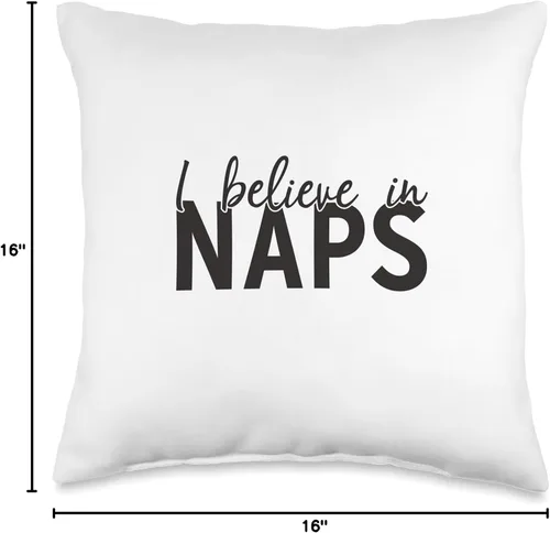 Vista 4 de TNT I Believe in Naps - Almohada gráfica, 16 x 16 pulgadas, multicolor