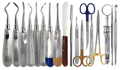 Vista 2 de Alemán 74 piezas de extracción oral dental fórceps elevadores instrumentos conjunto kit