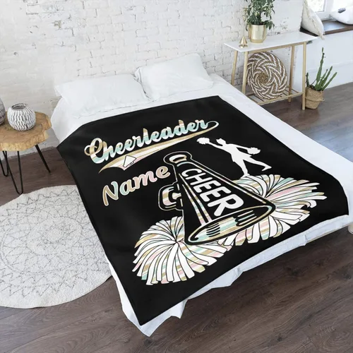 Vista 2 de Cheer Art - Manta de bebé personalizada con nombre, manta de forro polar suave para niñas y niños, recién nacidos, regalo de cumpleaños, 30 x 40
