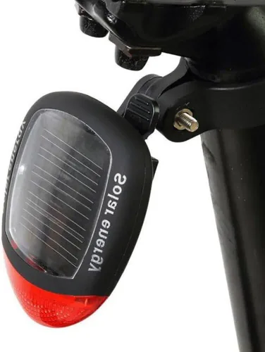 Vista 6 de anso Luz trasera LED con energía solar intermitente luz trasera bicicleta bicicleta lámpara seguridad 2 LED reflector