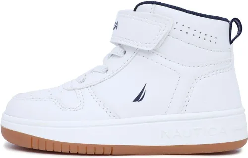 Vista 2 de Nautica Kids High Top Sneaker Boots for Boys and Girls, Toddler and Little Kid Basketball-Style Athletic Shoes with Easy Strap and Cushioned Sole