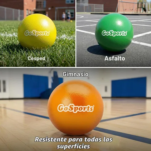 Vista 5 de GoSports Soft Skin Foam Playground Dodgeballs - Set of 6 Includes Mesh Carry Bag