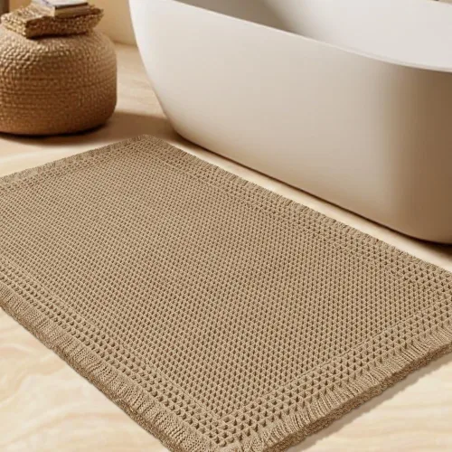 Vista 11 de Tapete de baño con diseño de gofre, moderno, bohemio, absorbente, antideslizante, ultrasuave, lavable a máquina, con letra de baño, dormitorio