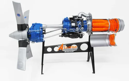 Vista 3 de Allison Modelo 501-D13 Prop-Jet Motor de aeronave (STEM) 1/10 Escala Kit