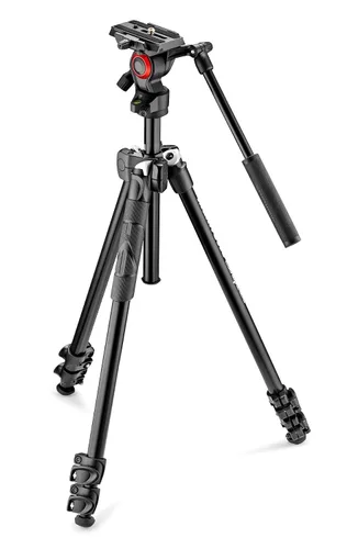 Vista 6 de Manfrotto 290 Xtra Kit de trípode de aluminio de 3 secciones con cabezal de 3 vías (MK290XTA3-3WUS), color negro