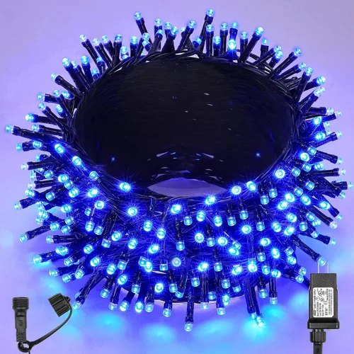 Vista 16 de WBao - Cadena de luces LED para Halloween de 300 luces, 108 pies, luces LED súper brillantes con certificación UL, 8 modos de iluminación