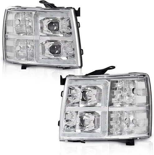 Vista 23 de G-PLUS Conjunto de faros, compatible con Chevy Silverado 2007 2008 2009 2010 2011 2012 2013 2014 Chevy Silverado parachoques faro, lente