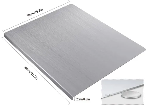 Vista 2 de Tablas de cortar de acero inoxidable 304 para cocina, alfombrillas