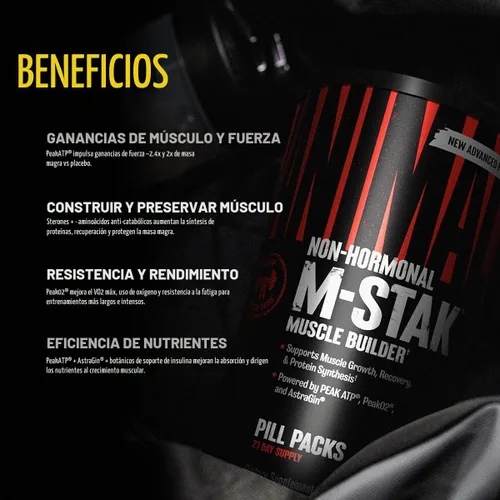Vista 3 de Universal Nutrition Animal M Stak - 21 paquetes Lean Muscle Builder El pico de ATP y la astragina mejoran la fuerza, el rendimiento, la energía
