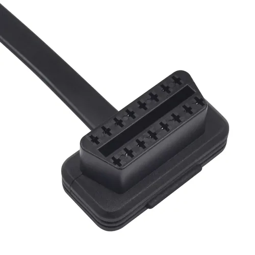 Vista 2 de Duttek Cable de extensión OBD2 plano delgado de 1 pie/11.8 in, 16 pines macho a hembra OBD II extensor de puerto para escáner de diagnóstico, lector