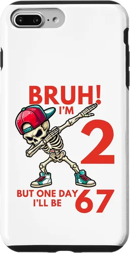 Vista 12 de Bruh I'm 2 But One-Day I'll Be 67 Retro 2nd Birthday Kids Case for iPhone XR