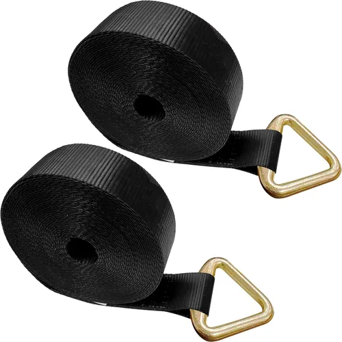 Vista 42 de Mega Cargo Control 1 paquete de correas de cabrestante de anillo en D de 3 pulgadas x 30 pies, amarres negros resistentes para control de carga