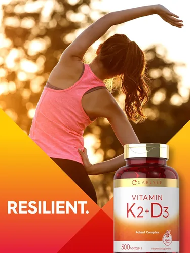 Vista 11 de Suplemento de vitamina K2 D3 de Carlyle 300 cápsulas blandas 200 mcg K2 MK7 y 10,000 UI D3 Sin GMO, sin gluten