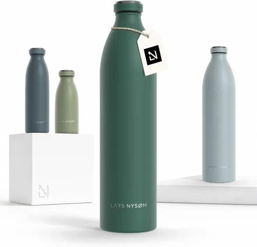 Vista 47 de LARS NYSØM Botella de agua aislada de acero inoxidable de 12 onzas, 17 onzas, 25 onzas, 34 onzas, 51 onzas, frasco térmico aislado para bebidas