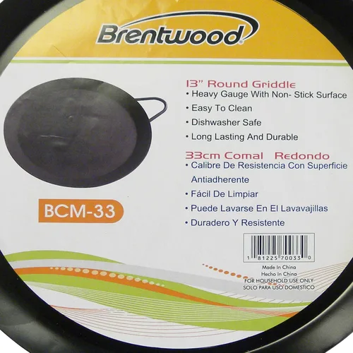 Vista 6 de Brentwood Appliances SS-BW-BCM-33 BCM-33 - Plancha redonda (13.0 in), color negro