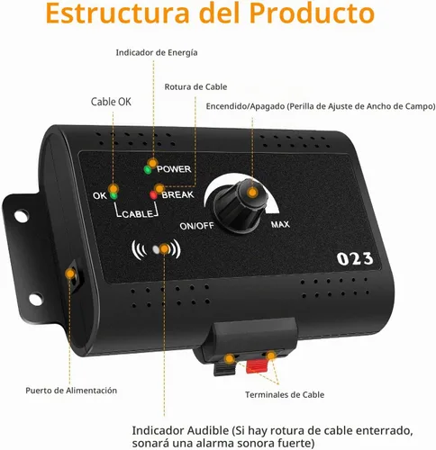 Vista 5 de Moclever Sistema inalámbrico de valla para perros, sistema eléctrico de contención de mascotas de 1.2 acres con collar de choque impermeable, cable