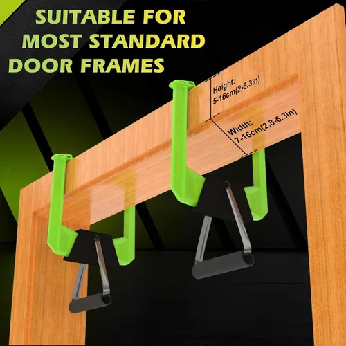 Vista 2 de 1 juego de barra de dominadas portátil, barra de dominadas ajustable para puerta desde casa fitness. Capacidad de carga superior a 330 libras sin