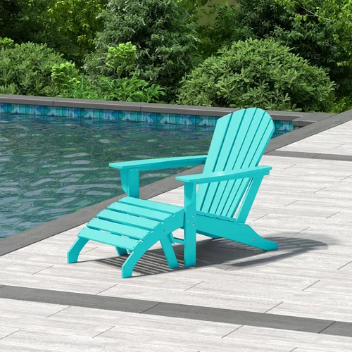 Vista 11 de WestinTrends Dylan - Silla Adirondack para exteriores con otomana, juego de 2 piezas, color negro