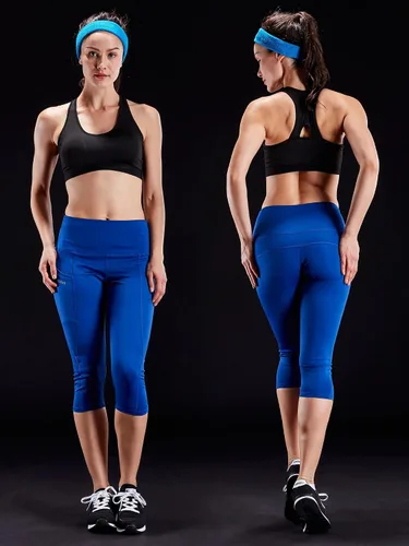 Vista 5 de NELEUS - Leggings capri de yoga para mujer, de cintura alta, con control de abdomen, para correr, con bolsillo