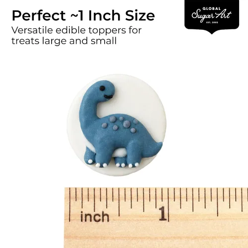 Vista 5 de Global Sugar Art Dinosaur Edible Cake Decorations, 18 Count Royal Icing Dinosaurs
