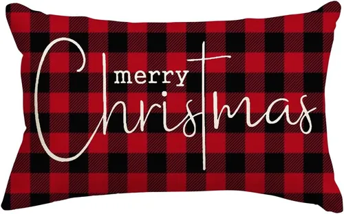 Vista 11 de RABUSOFA Fundas de almohada de Navidad con mensaje de Feliz Navidad, decoraciones para el invierno, fundas de almohada decorativas, fundas