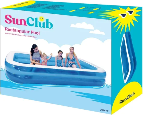 Vista 8 de Piscina rectangular inflable azul y blanca de 8.5