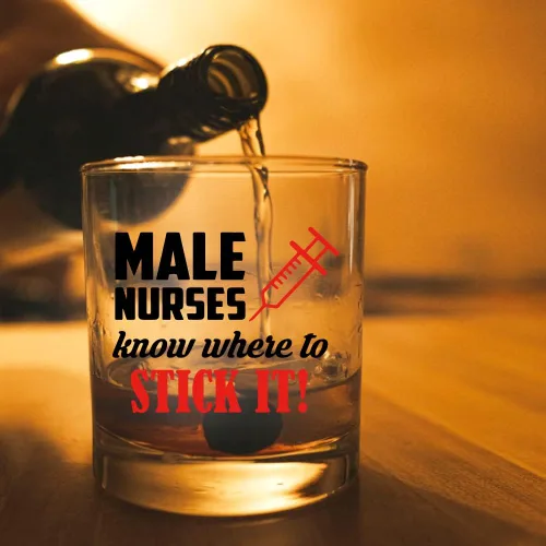 Vista 4 de AGMDESIGN Caja de regalo de cristal de whisky para enfermera masculina, regalo de jubilación para trabajadores de la salud, regalos divertidos