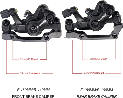 Vista 2 de ZUKKA Kit de freno de disco para bicicleta con 1 par de pinzas delanteras y traseras de montaña, rotores de 6.299 in, palancas de freno de bicicleta