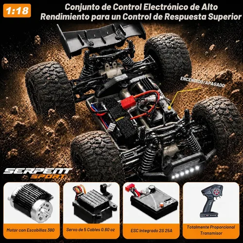 Vista 2 de Serpent 40 KMH RC Car for Adults, 1/18 4WD Remote Control Car Off Road