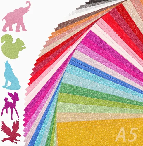 Vista 12 de 40 hojas de papel de cartulina con purpurina de 20 colores - 21,6 x 27,9 cm, 250 g/m²/92 lb, cartulina gruesa de peso pesado y colorida